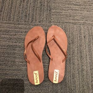 Reef faux leather flip flops